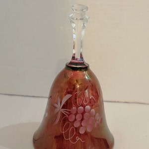 Red & Clear &quot;Grape Cluster&quot; Crystal Bell