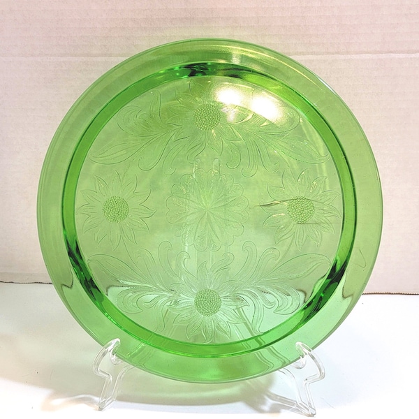 Glass Sunflower Plate Etsy