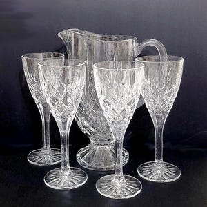 Crystal Pitcher and Glasses Set - Etsy