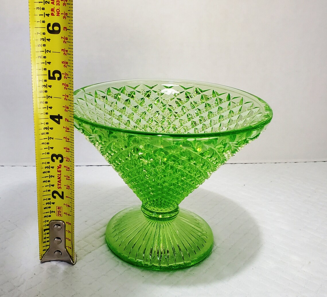 Green Westmoreland English Hobnail Footed Compote / Candy Dish Etsy