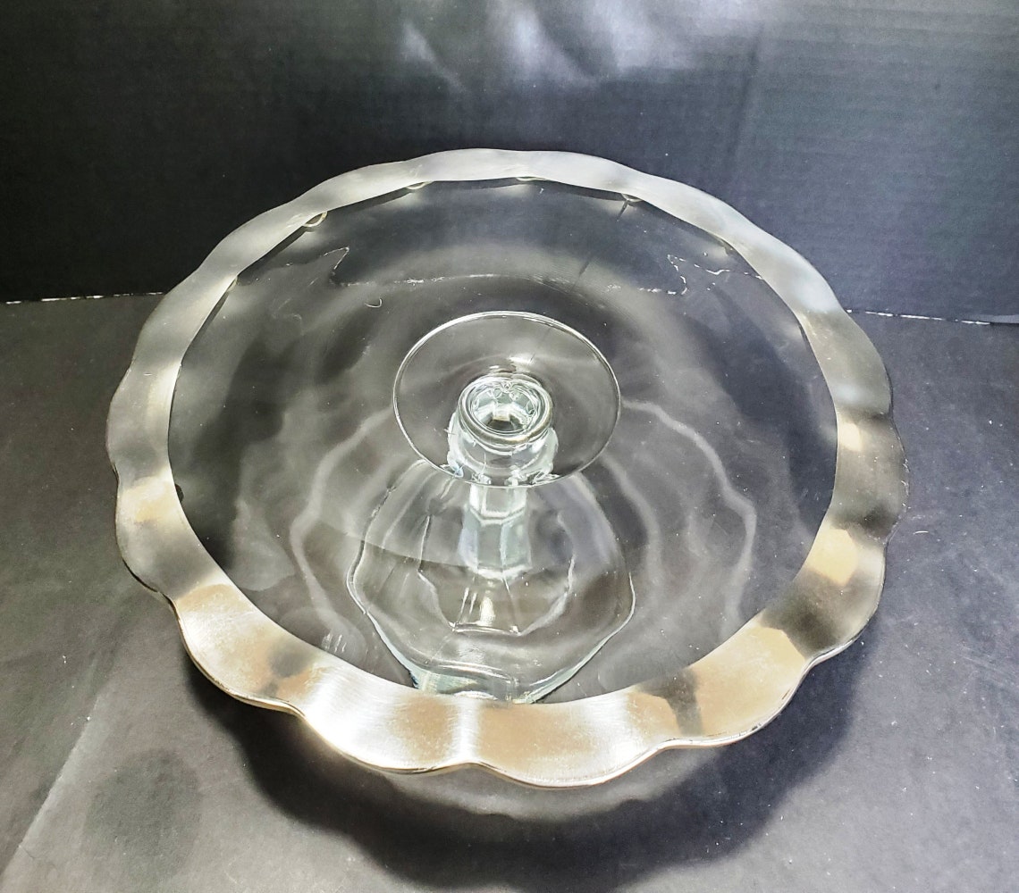 Clear Indiana Glass Teardrop Cake Stand with Etsy