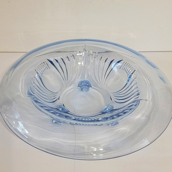 12" Blue Paden City "Maya" Rolled Edge 3-Toed Console Bowl