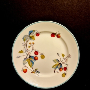 Six (6) - 6-1/2&quot; Royal Worcester &quot;Strawberry Fair&quot; Bread & Butter Plate / England