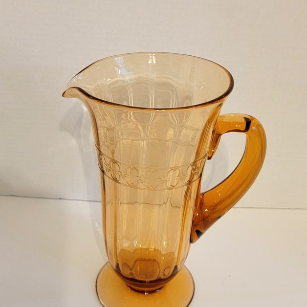 Footed Glass Pitcher Etsy