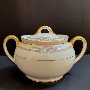 Noritake &quot;Kendale&quot; Sugar Bowl With Lid / Japan