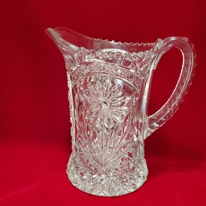 Vintage Mid-Century Imperial Glass &quot;Cosmos&quot; Pressed Glass Pitcher