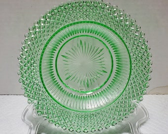 Four (4) - 6-3/4&quot; Green Westmoreland &quot;English Hobnail&quot; Depression Era Rimmed Grapefruit Bowls / 3 Sets Available