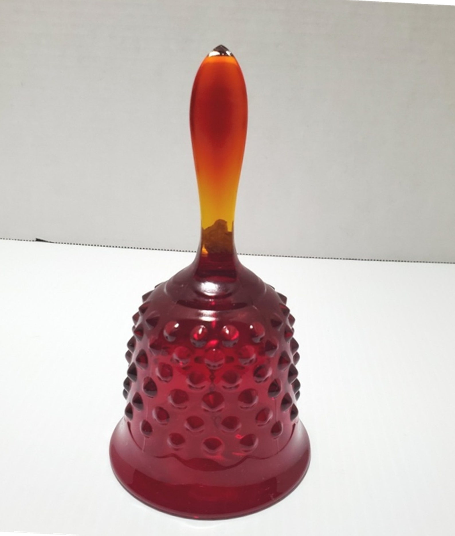 Amberina Hobnail Fenton Glass Bell Etsy UK