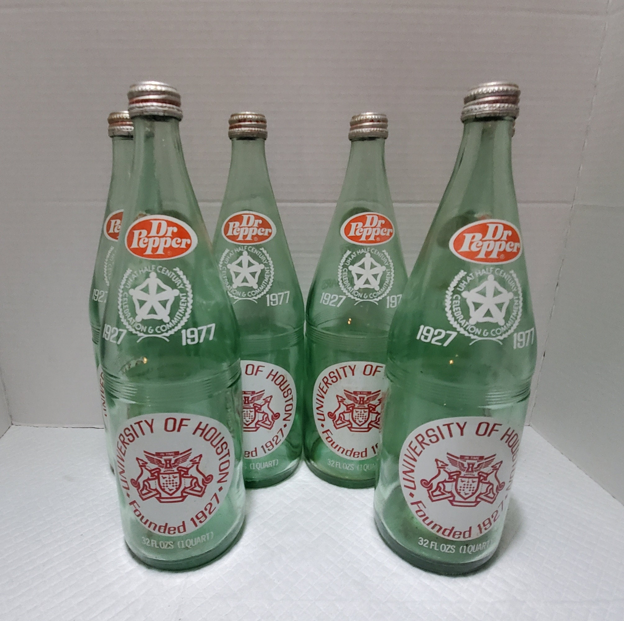 Six 1977 Dr Pepper houston Cougars Quart Size Etsy UK