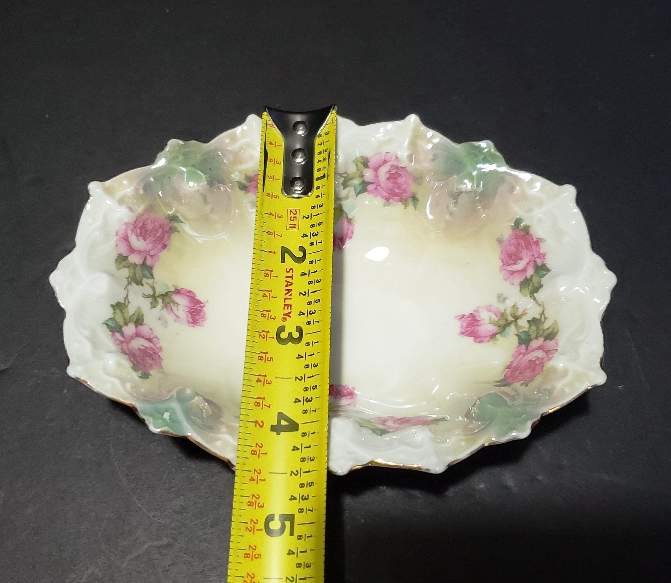 Small Moritz Zdekauer,(mz) Porcelain Floral Trinket Dish / Austria
