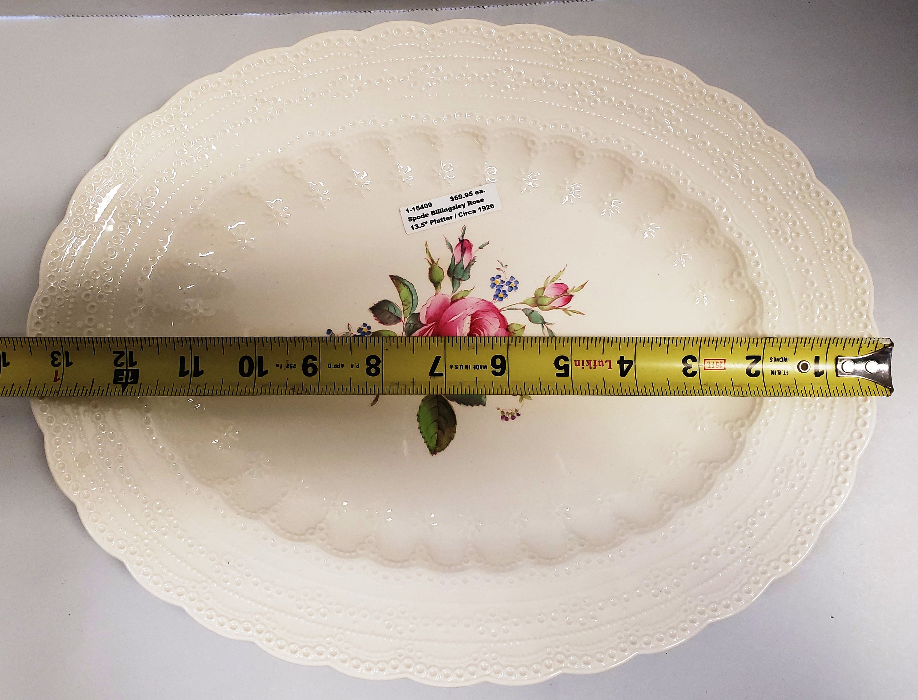 Spode Billingsley Rose Platter - Vintage 13.5