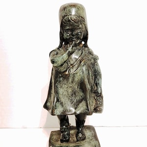 Vintage Maitland-Smith Bronze / Girl Holding A Shoe