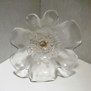 Clear & Frosted Floral Mikasa Footed Compote