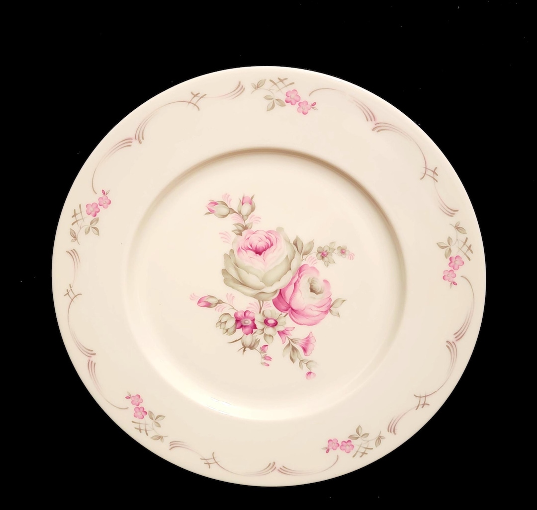 Castleton China Belrose Dinner Plate: Pink Roses, Made in USA (10-3/4 ...