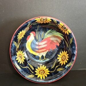 8-1/2&quot; Certified International &quot;Sunrise&quot; Rooster Serving Bowl / Susan Winget