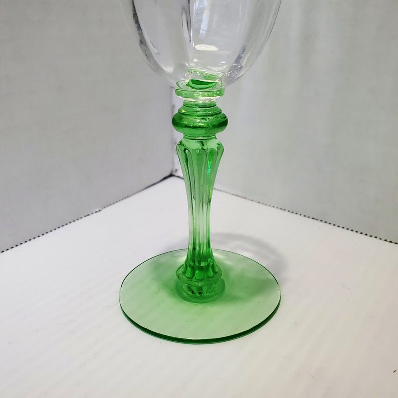 Tiffin Glass psyche Green / Clear 5 Wine Etsy