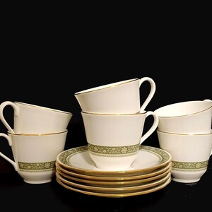 Royal Doulton &quot;Rondelay&quot; / Six (6) Cups & Five (5) Saucers / England