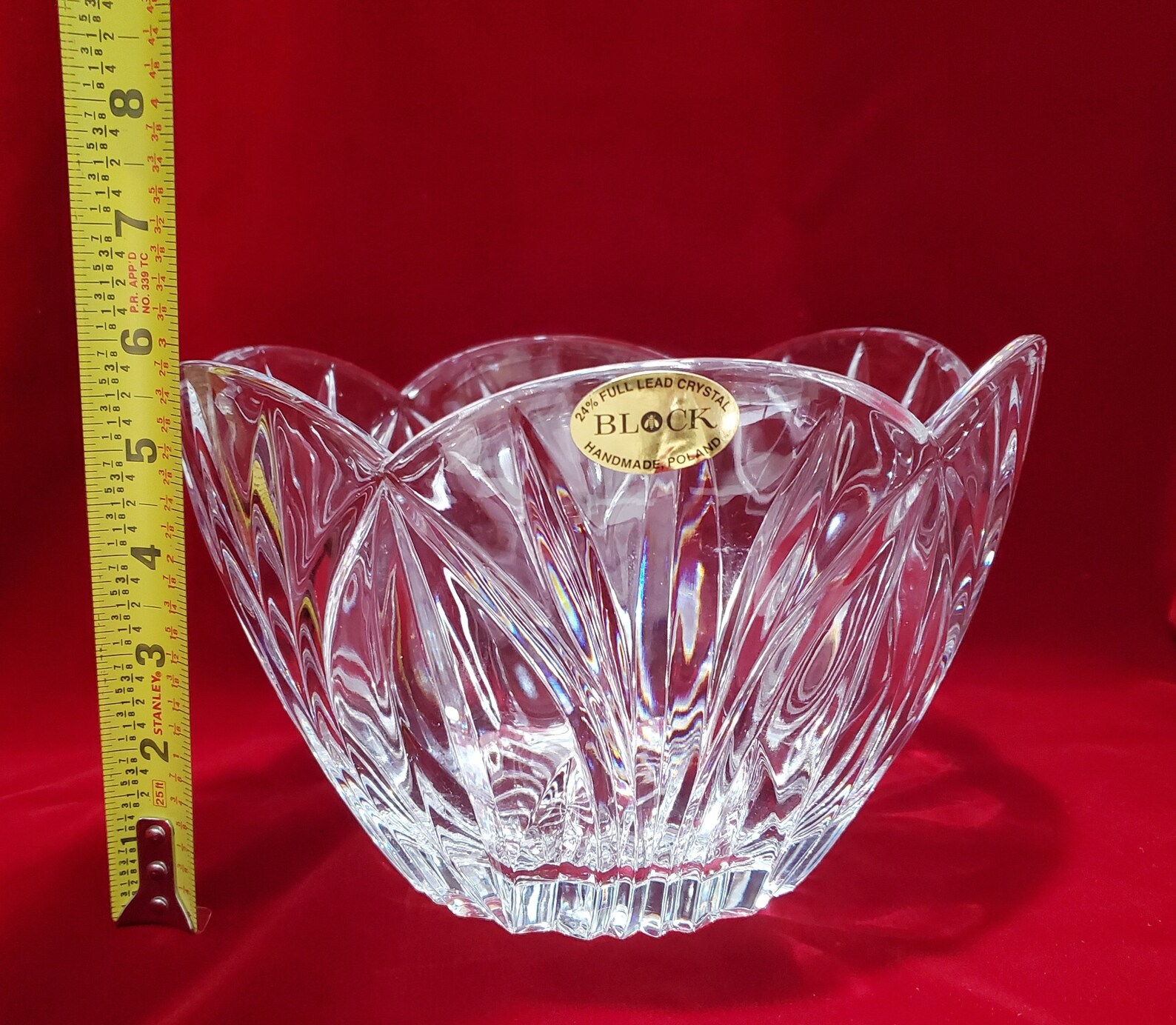 Vintage Block Crystal Tulip Shaped Bowl / Poland Etsy