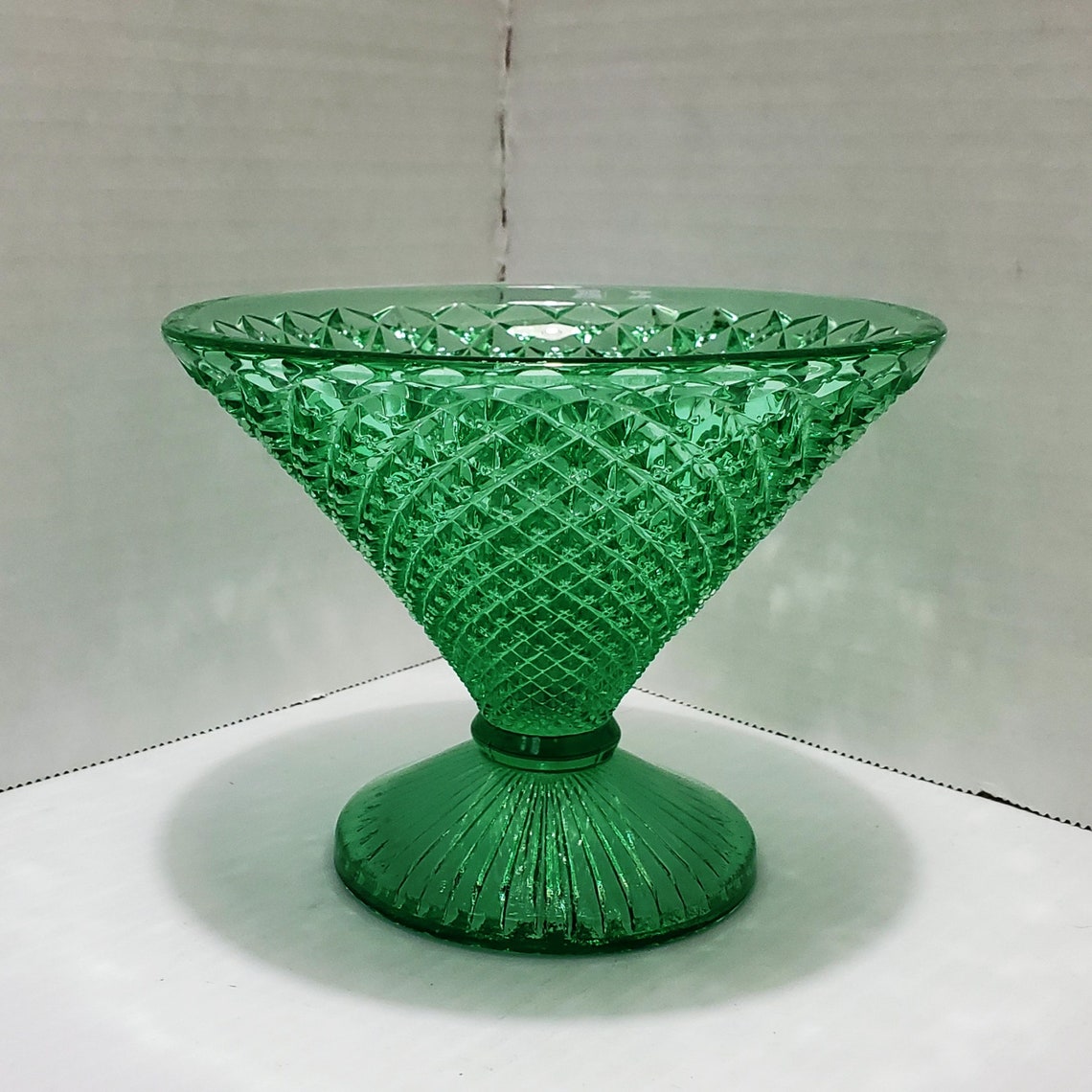 Green Westmoreland English Hobnail Footed Compote / Candy Dish Etsy
