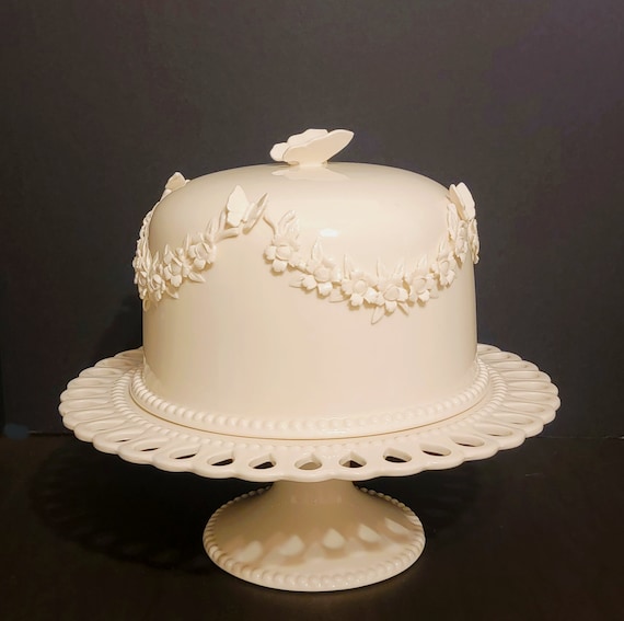 Beautiful Godinger butterfly Cake Stand and Cover AS IS Marked on Bottom Etsy Canada