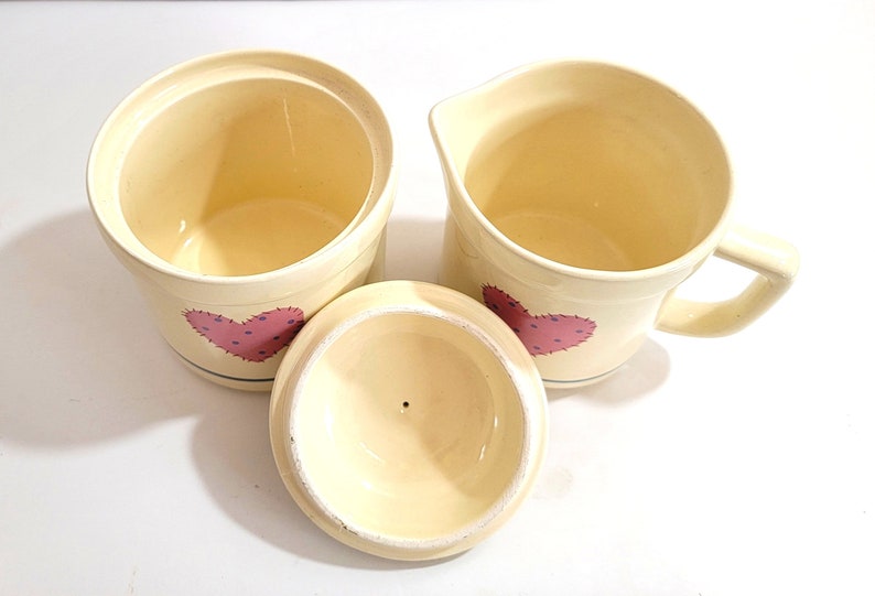 Treasure Craft Auntie Em Collection "Heart To Heart" Sugar With Lid & Matching Creamer image 2