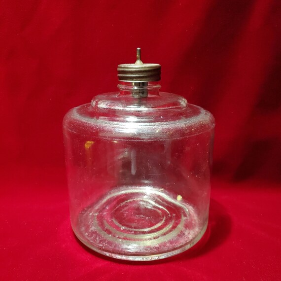 Vintage Glass Kerosene Jar Etsy