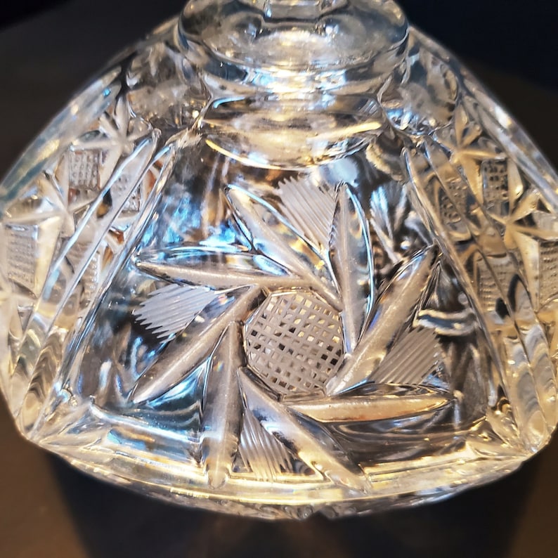 Vintage German Crystal Footed Candy Dish / Starburst Etsy