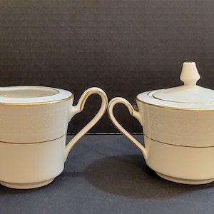 Noritake &quot;Tulane&quot; Sugar Bowl w/ Lid And Creamer