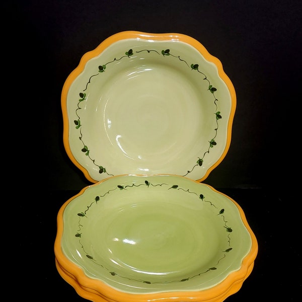 Pfaltzgraff Secrets Of Pistoulet Yellow Olive Cereal Soup Bowls