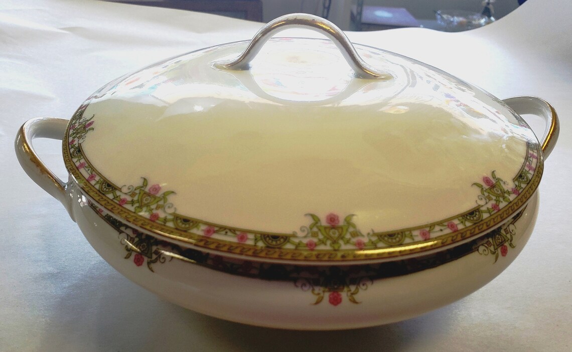 Antique A. Lanternier Limoges Covered Bowl / Pattern LTN 12 Etsy