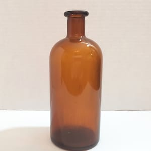 Vintage Brown 7-1/4&quot; Unmarked Apothecary  Medicine Bottle