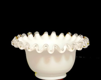 5&quot; Fenton &quot;Silver Crest&quot; Deep Dessert Bowl / Eight (8) Available