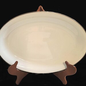 Pretty 16&quot; Noritake &quot;Silverdale&quot; Oval Serving Platter / Platinum Trim Japan / 1954-1971