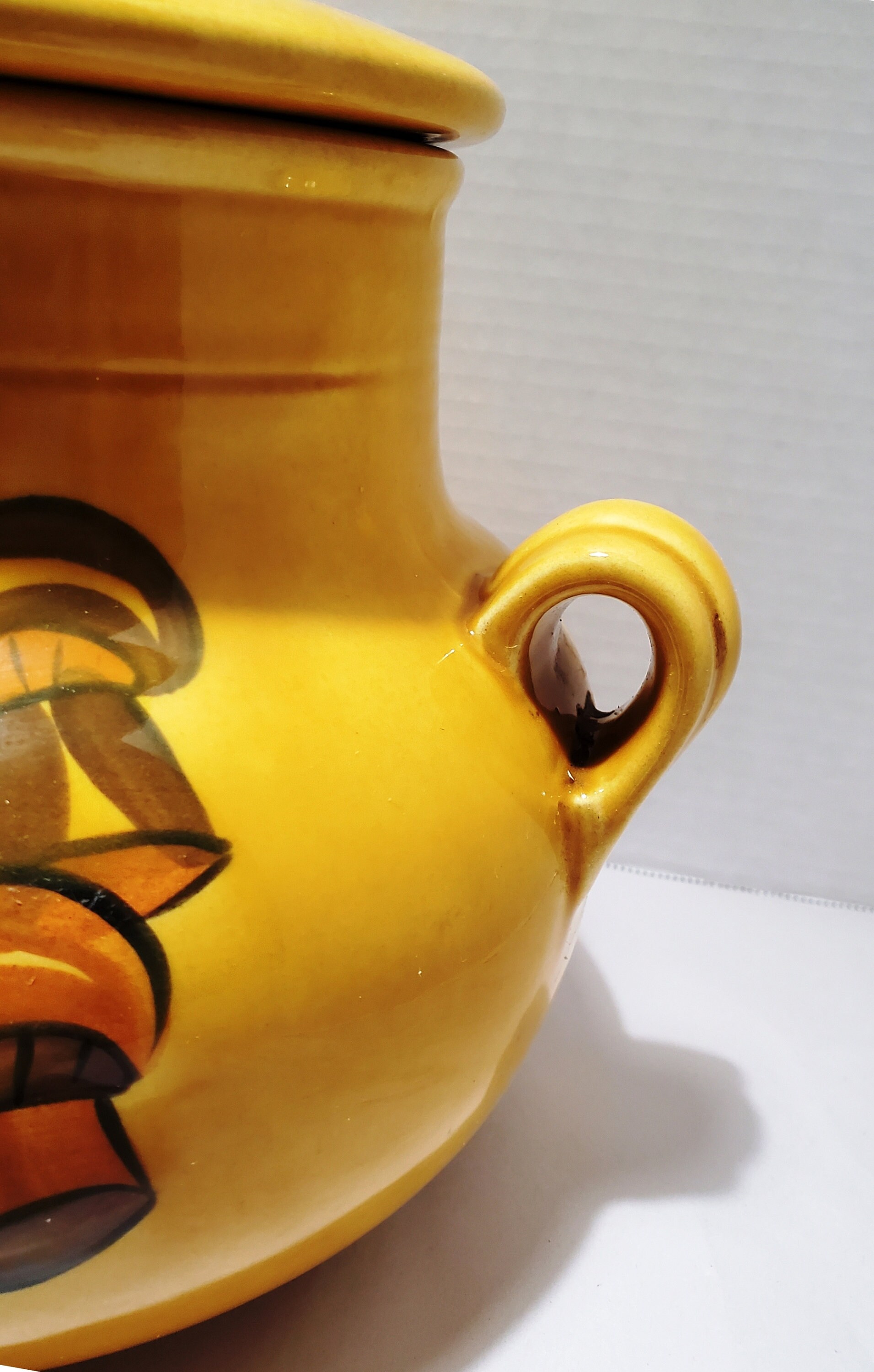 Large Gold Cookie Jar With Handles Carrots / Peppers / Etsy