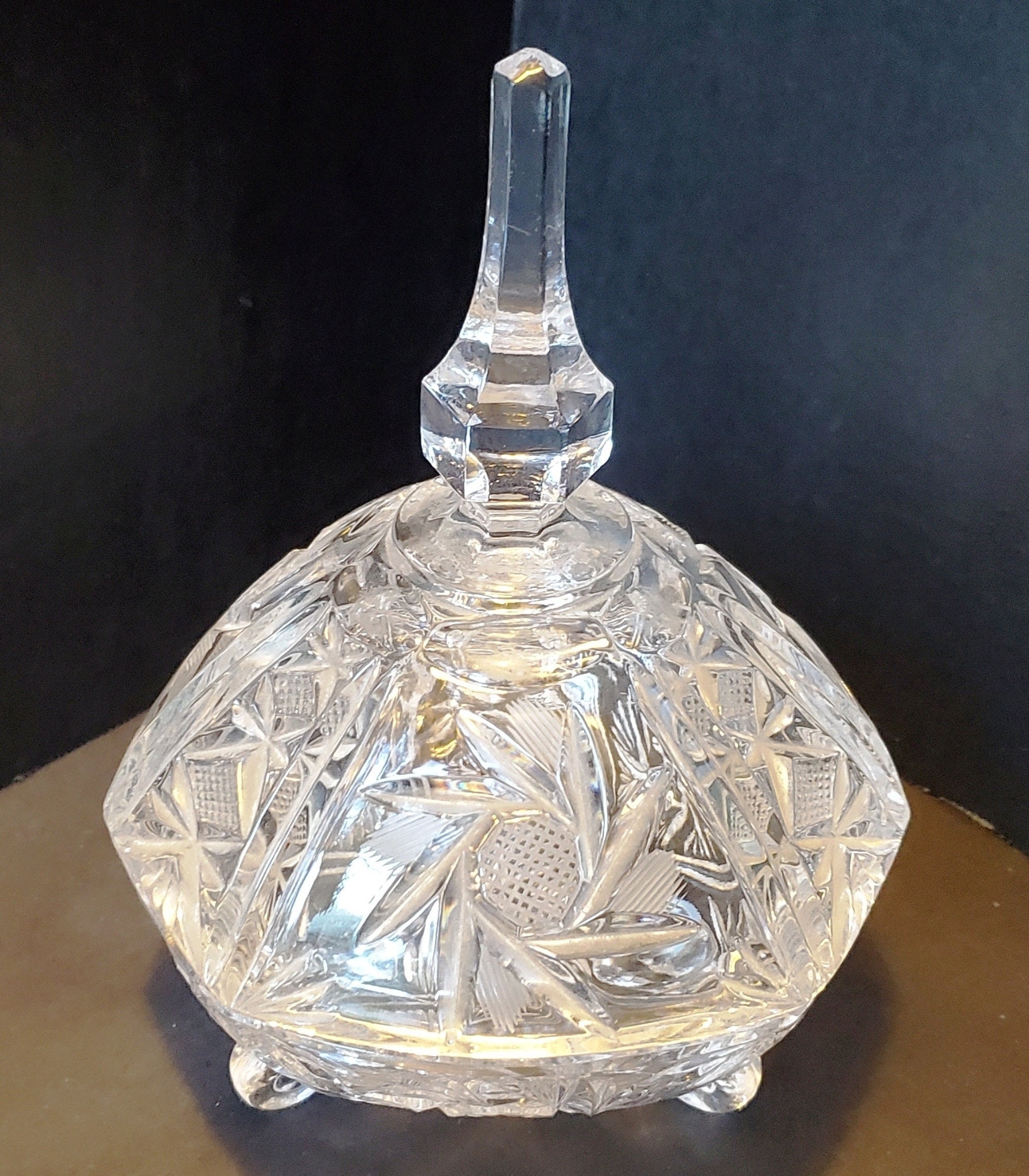 Vintage German Crystal Footed Candy Dish / Starburst Etsy UK