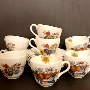 Nine (9) - 2-3/4&quot; Spode &quot;Reynolds&quot; Cup & Saucer Sets England