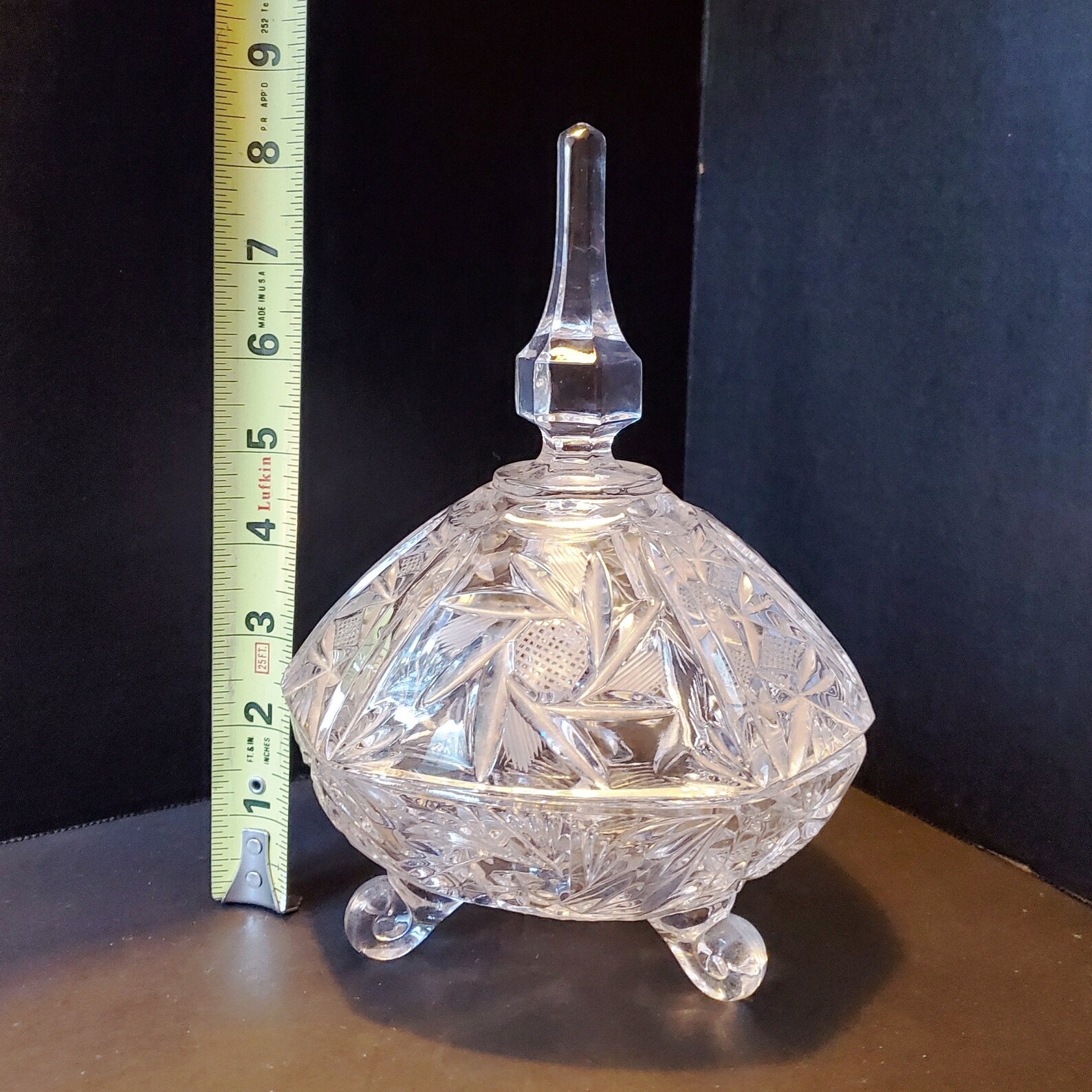 Vintage German Crystal Footed Candy Dish / Starburst Etsy UK