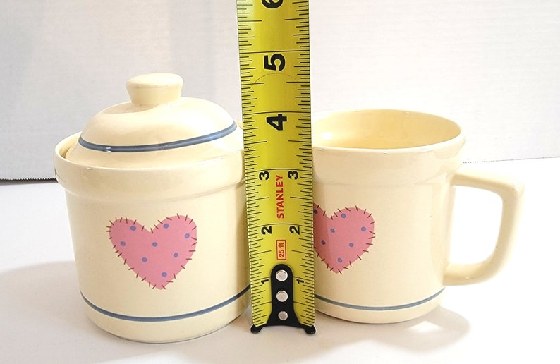 Treasure Craft Auntie Em Collection "Heart To Heart" Sugar With Lid & Matching Creamer image 3