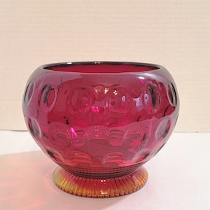Imperial Glass Amberina &quot;Old English&quot; Rose Bowl