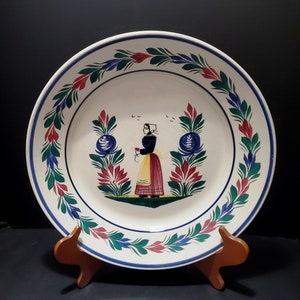 14" Extra Large Quimper "Petit Breton" sallad / serveringsskål / tallrik / 1950-tal