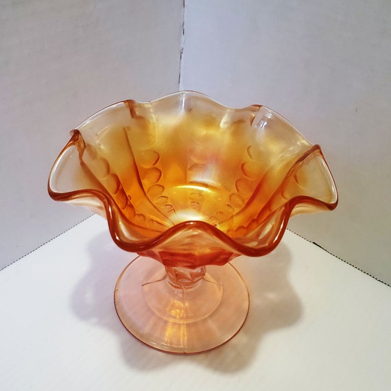 Carnival Glass Marigold Pattern Compote (DEB) Carnival Glass Marigold Pattern Compote (DEB)
