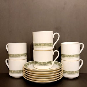 Six (6) Royal Doulton &quot;Rondelay&quot; Demitasse Cup & Saucer Sets  England