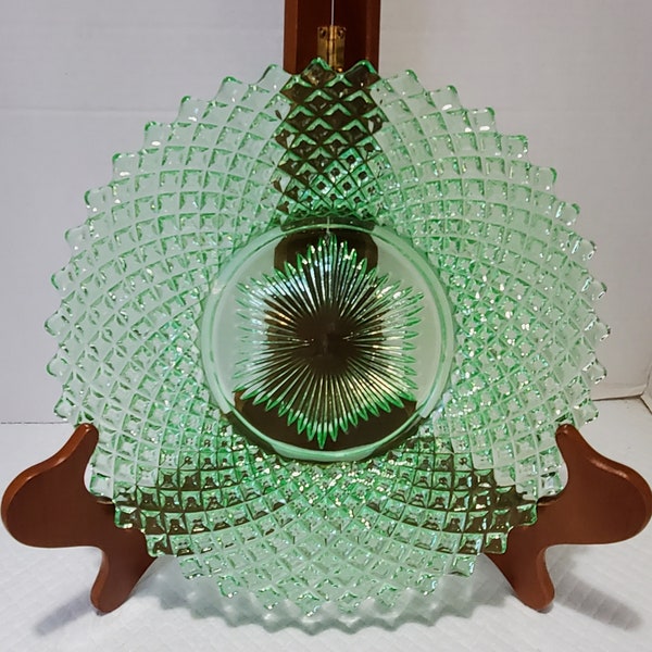 Green Depression Dinner Plate Etsy