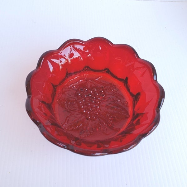 Fenton Red Candy Dish Etsy