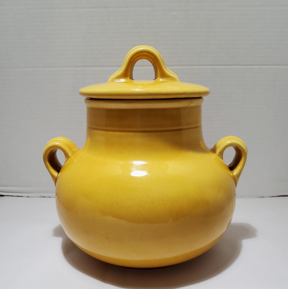 Large Gold Cookie Jar With Handles Carrots / Peppers / Etsy
