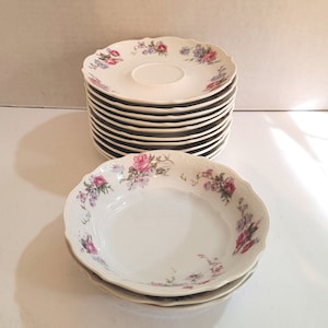 Carl Tielsch ( C T ) Antique Porcelain Saucers & Berry Bowls /  1875 - 1909  Altwasser Germany
