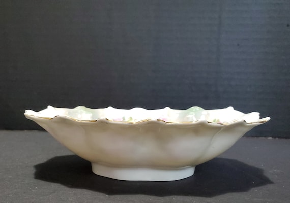 Small Moritz Zdekauer,(mz) Porcelain Floral Trinket Dish / Austria