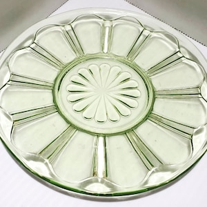 Ten (10) Hocking Glass Colonial / Knife & Fork / Saucers (Only)