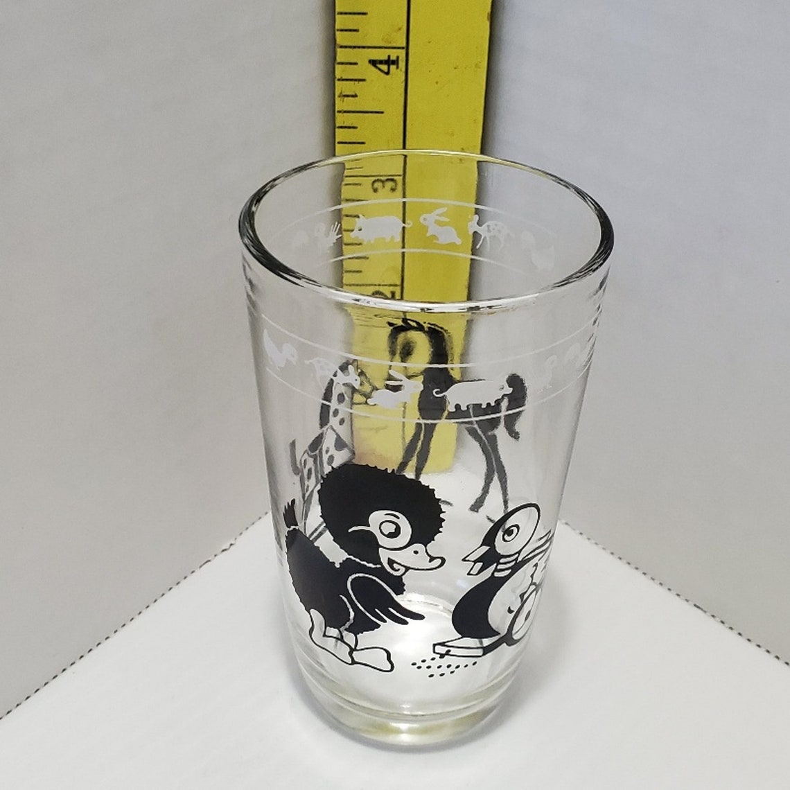Black & White Animal Figures 1950's Swanky Swig Juice Glass - Etsy