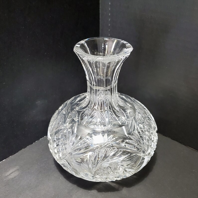 Pretty Hawkes American Brilliant Cut Glass Open Decanter Etsy